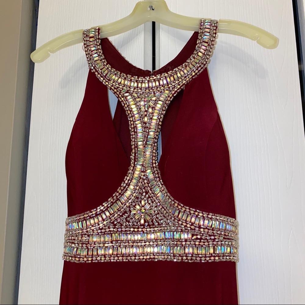 Maroon CLARRISE prom dress